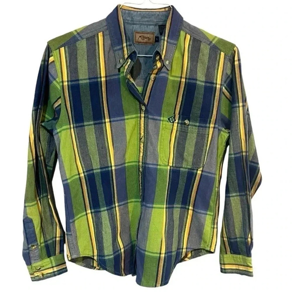 Roper size S button up tightly woven midweight cotton plaid EUC - Picture 4 of 10